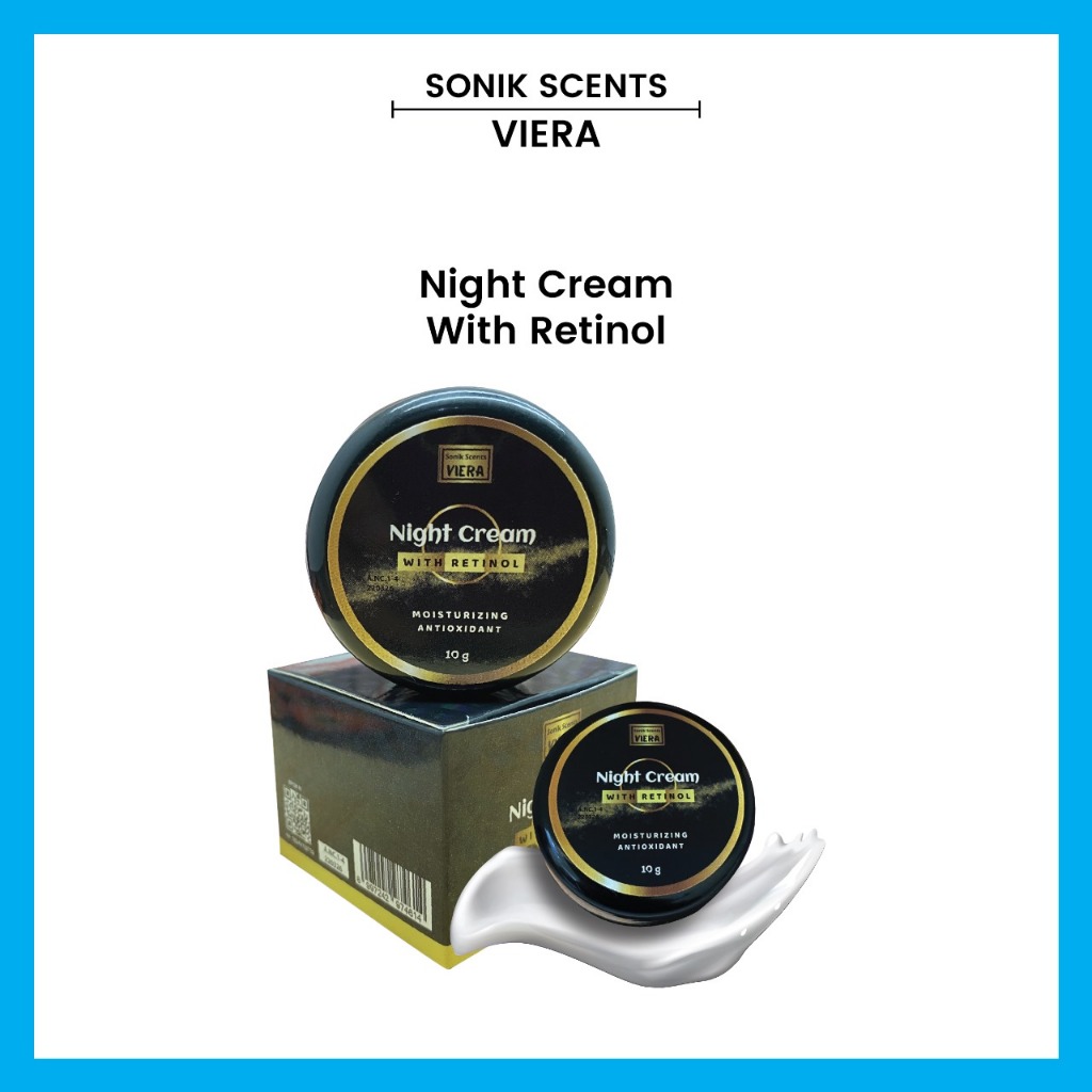 SONIK SCENTS VIERA Night Cream 10 gram I with Retinol Krim Malam Perawatan Membantu melembapkan sert