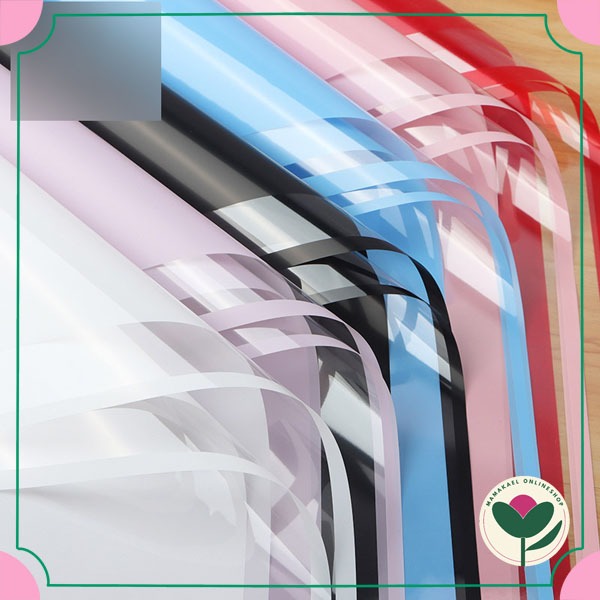 

Single frame list warna glaze border opp cellophane kertas bungkus buket bunga flower bouquet wrapping MK2020