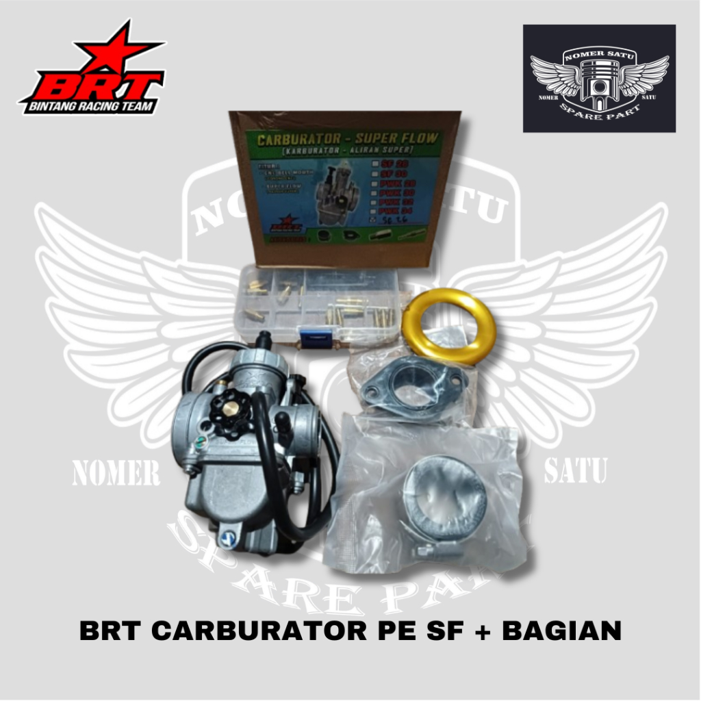 BRT RACING KARBURATOR KARBU CARBURATOR PE SF SUPER FLOW 24 26 28 30 + 23 BAGIAN ORIGINAL 100%