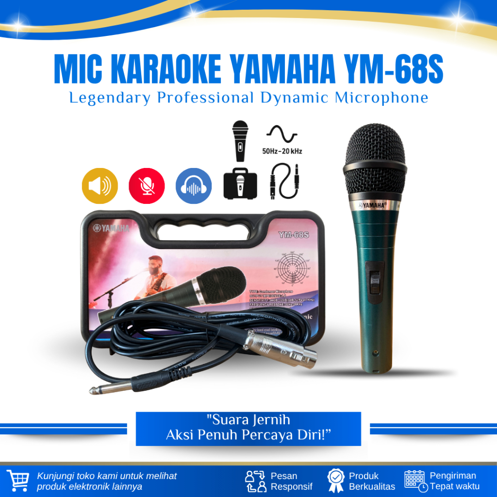 MIC KABEL YAMAHA YM-79S DYNAMIC MICROPHONE/MIKROFON KABEL YAMAHA YM-79S MIC KABEL YAMAHA
