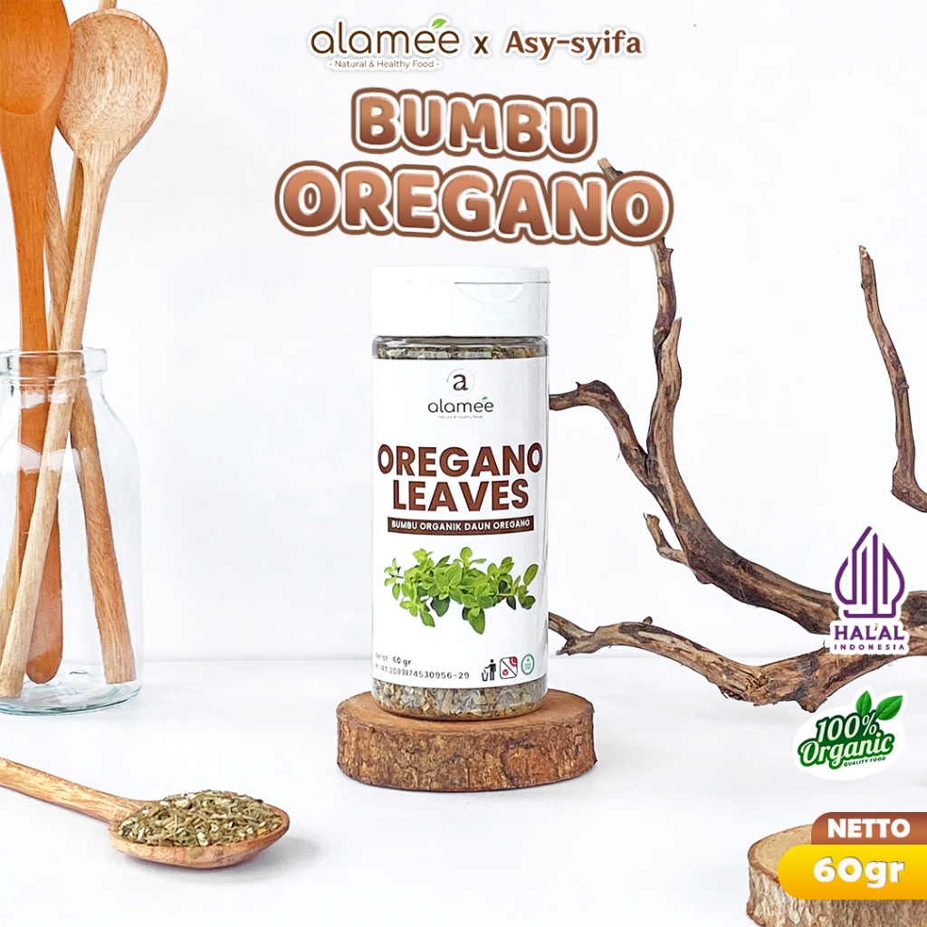 

ALAMEE Oregano Kering Dried Leaves Flakes Garnish Murni Asli Tanpa Campuran Bumbu Masak Dapur 125g
