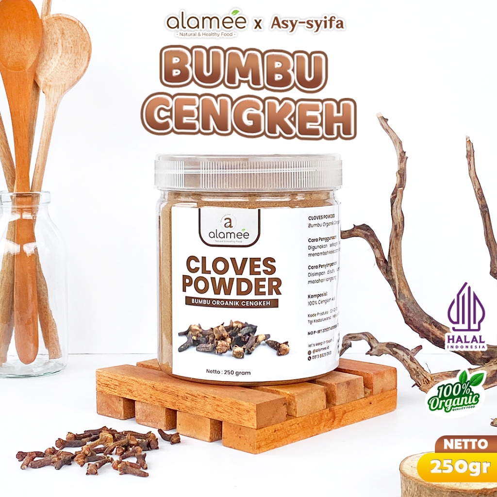 

ALAMEE Cengkeh Bubuk Clove Powder Ground Spice Murni Asli Tanpa Campuran Bumbu Organik 250g