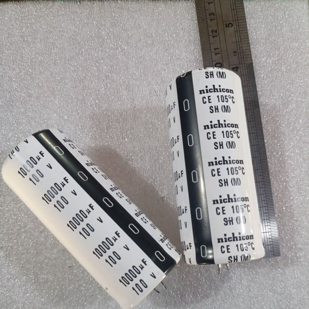 Elco 100v 10000uf Nichicon putih isi full original Capasitor Elko 10000uf 100v nichicon putih.