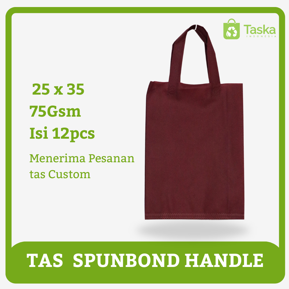 

Taska - Goodiebag Spunbond Handle 25x35 Warna Merah Maroon Harga Satuan Grosir Tas Souvenir