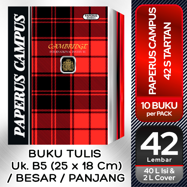 

BUKU TULIS Uk. B5 (25 x 18 CM) / BESAR / PANJANG 42 LEMBAR MEREK CAMPUS PAPERUS / BUKU TULIS MURAH BERKUALITAS