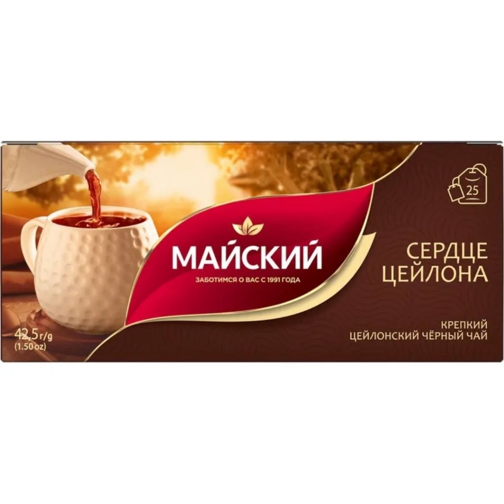 

MAYSKIY Russia Black Tea Heart of Ceylon teh celup isi 25 tea bags