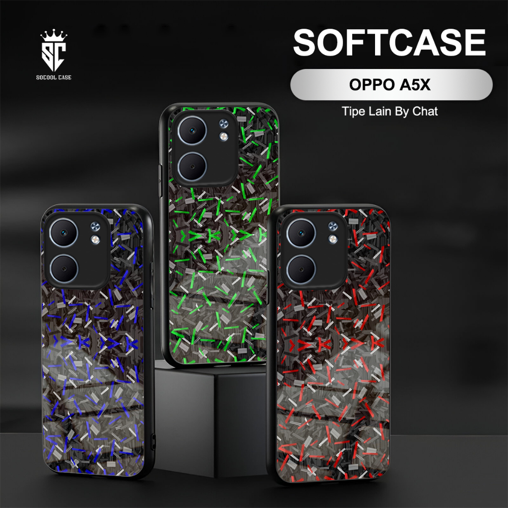 Softcase Glass Glossy OPPO A5x Terbaru 2025 [SG13] Motif "Carbon Forged" - Case Kaca Kilau Full Cove