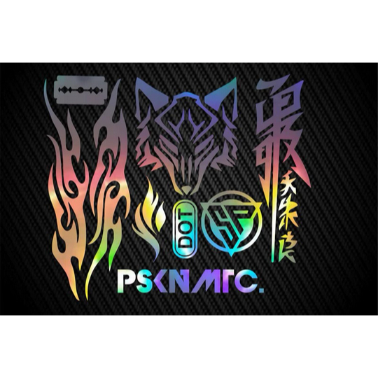 Sticker cutting set pack wolf api logo sp dot kanji katakana pskn matic Stiker cuting helm motor kek