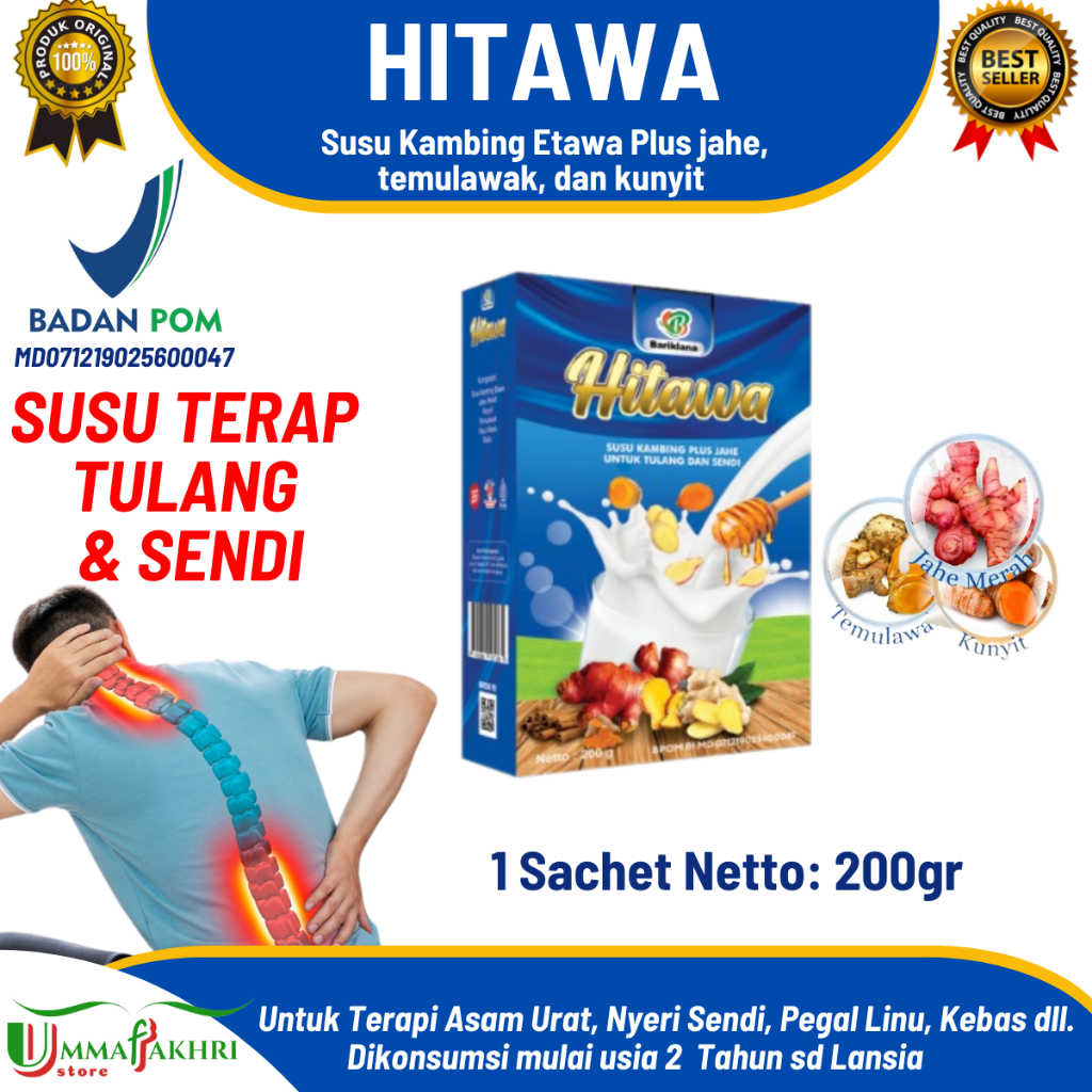 

HITAWA Susu Kambing Etawa Plus Herbal Jahe 200g Sehat sendi dan tulang