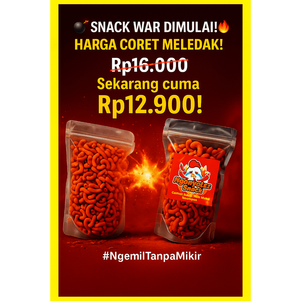 

Ngompolzz Makaroni Pedas Daun Jeruk 100gr+50gr | Snack Krispi Gurih Pedas Kekinian | Ziplock Aluminium Foil