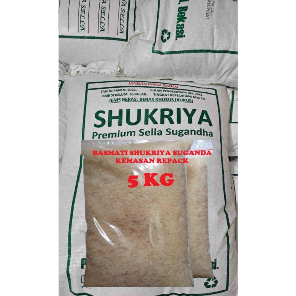 

Beras Basmati Shukriya Premium Sella Sugandha Kemasan Repack 5kg Basmati India