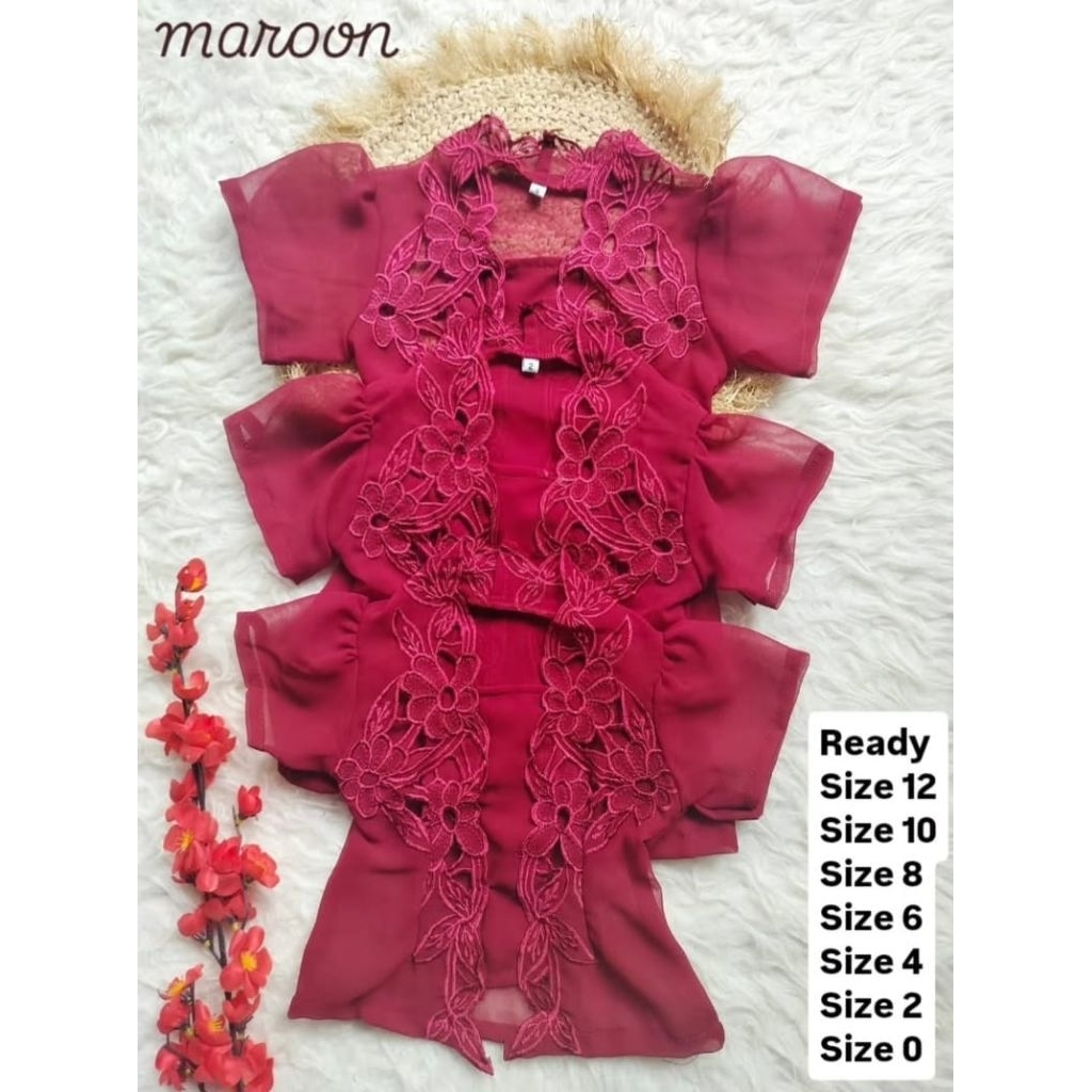 Kebaya Anak Merah Maroon