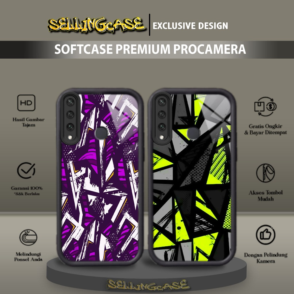 Case Premium Compatible For HUAWEI Y6P 2020 Motif [ ABST ] Casing Softcase Glossy Anti Jamur