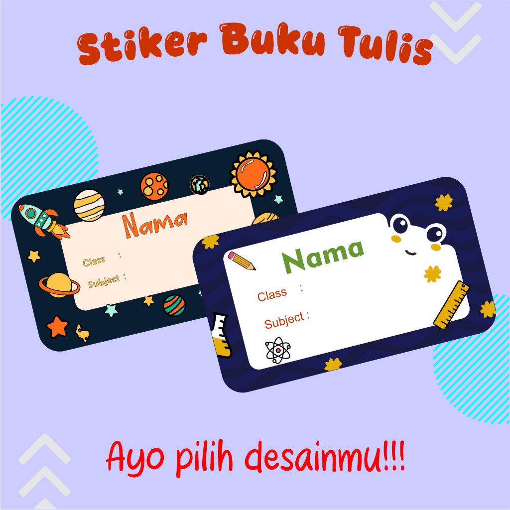 

STIKER NAMA Buku Tulis awet