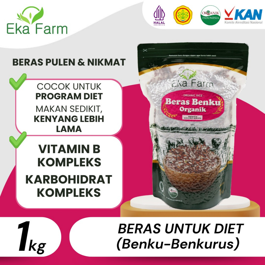 

Eka Farm - Beras Diet Benku Organik Kemasan Vakum 1kg