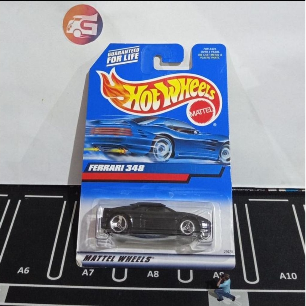 Hot wheels ferrari 348 hitam blue card