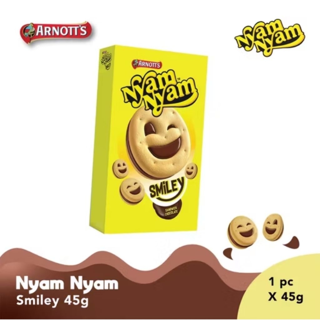 

Arnott's Sandwich Nyam Nyam Smiley chocolate box 45gr