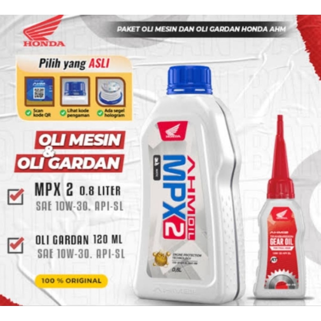 PAKET OLI MPX 2 + OLI GEAR AHM 100% ORIGINAL