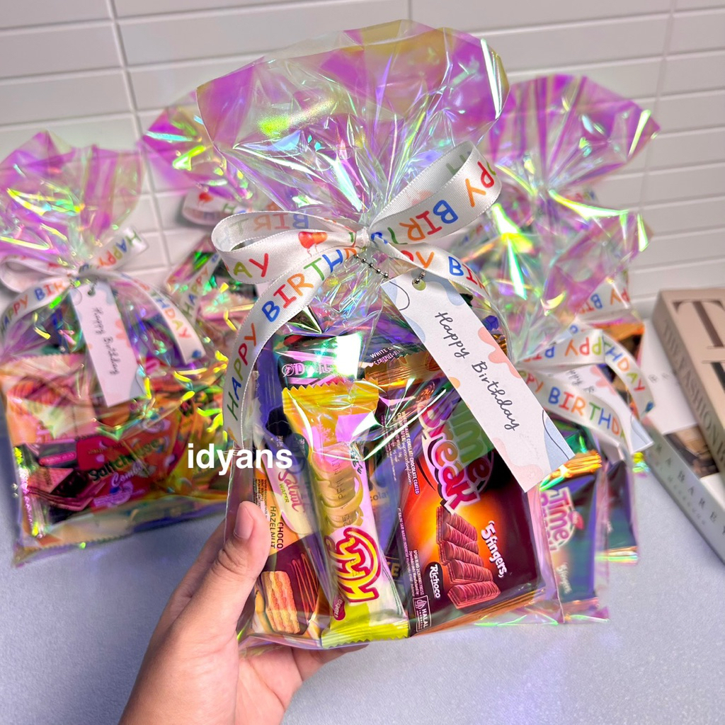 

BINGKISAN HOLOGRAM / BINGKISAN ULANG TAHUN / HADIAH / KADO ULANG TAHUN / SOUVENIR / HAMPERS SNACK / HAMPERS ULTAH / GRADUATION / BINGKISAN SNACK