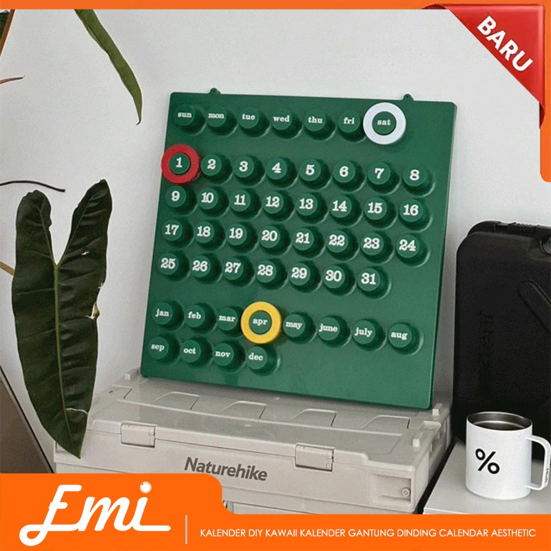 

Kalender DIY Kawaii Kalender Gantung Dinding Kalender Lucu Calendar Aesthetic Plastik Calender Ring Color Wall Decoration Dekorasi Rumah Estetik Kalender Hijau Green THIN PLASTIC VERSION