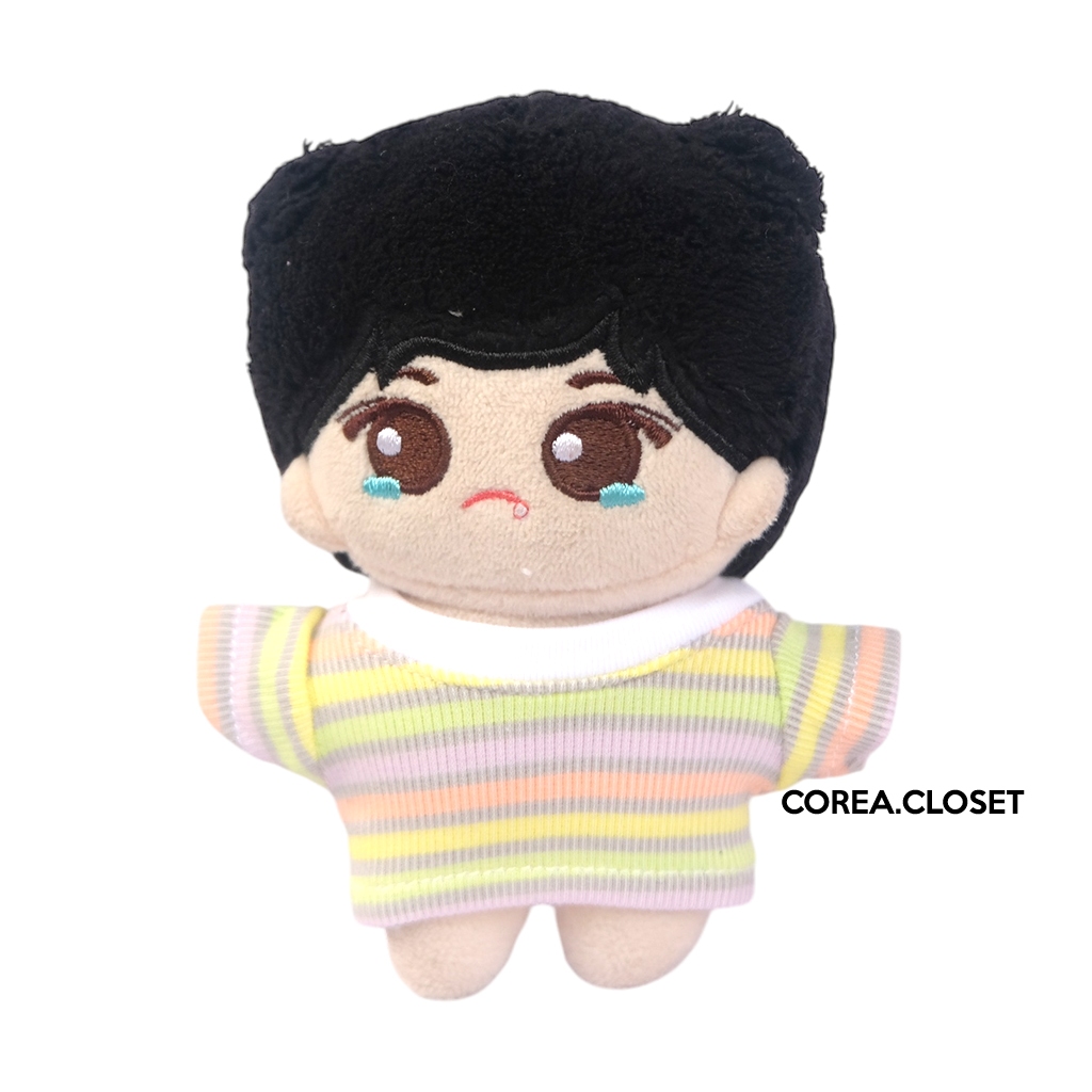 READY STOCK Denimalz Jje 10cm Kpop Doll Clothes - Pink Blue Green Stripe T-shirt (EXO Doll Kaos BTS 