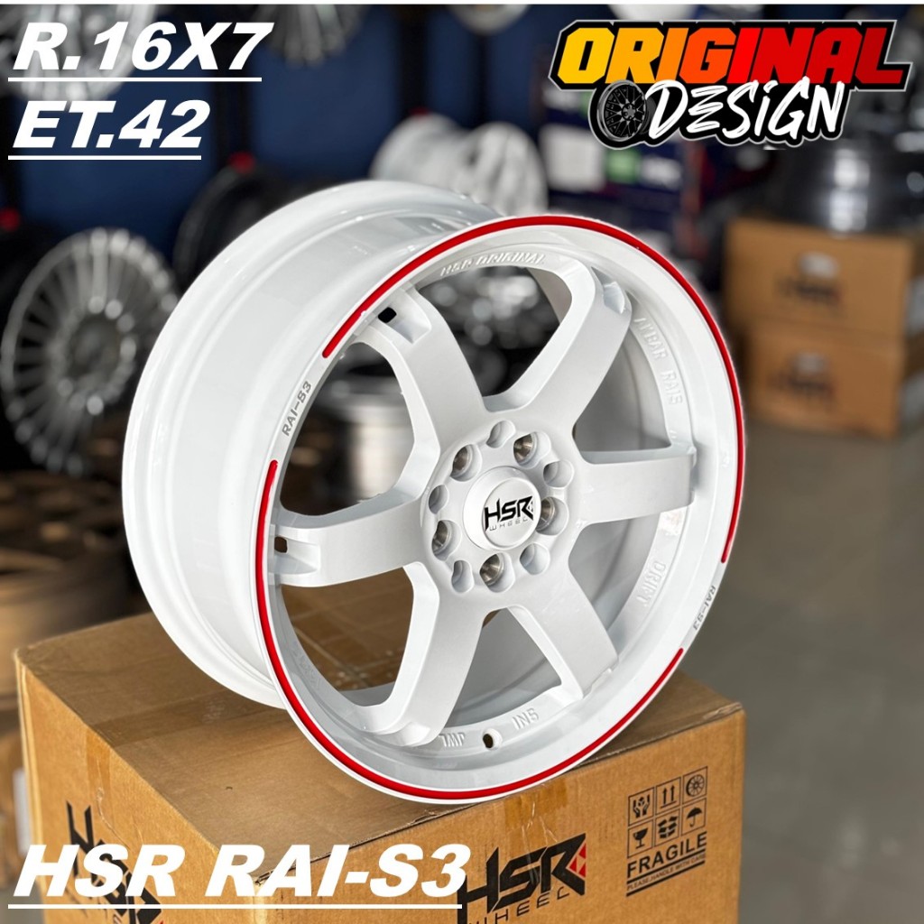 Pelek Mobil SIENTA, NE XENIA, Ring 16 Lubang 5 HSR RAI S3 R16 Warna Putih