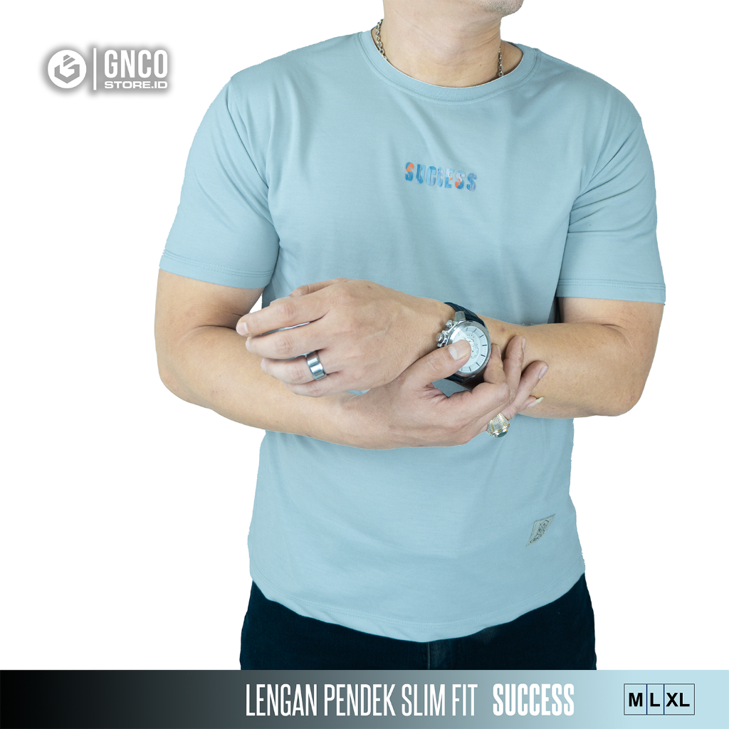 Kaos Lengan Pendek SUCCESS | Kaos Oblong Pria | T-Shirt Slim Fit | GnCO