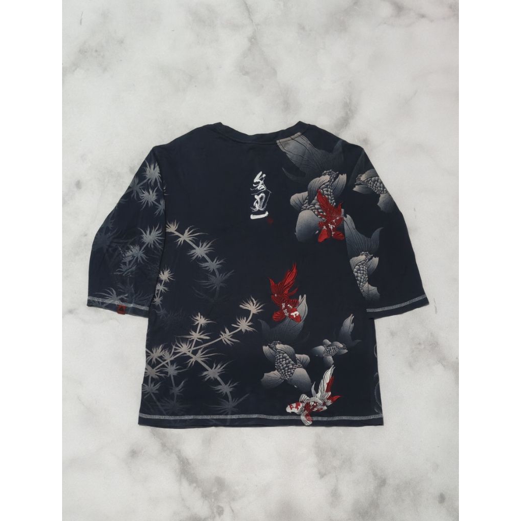 Kaos Semi Raglan Sukajan Japanese Koi Original Preloved