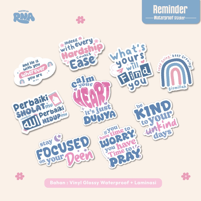 

[PROMO] Reminder Sticker | Life Quote Islam Stiker | Vinyl Waterproof | Cute Dekorasi Laptop Tumblr