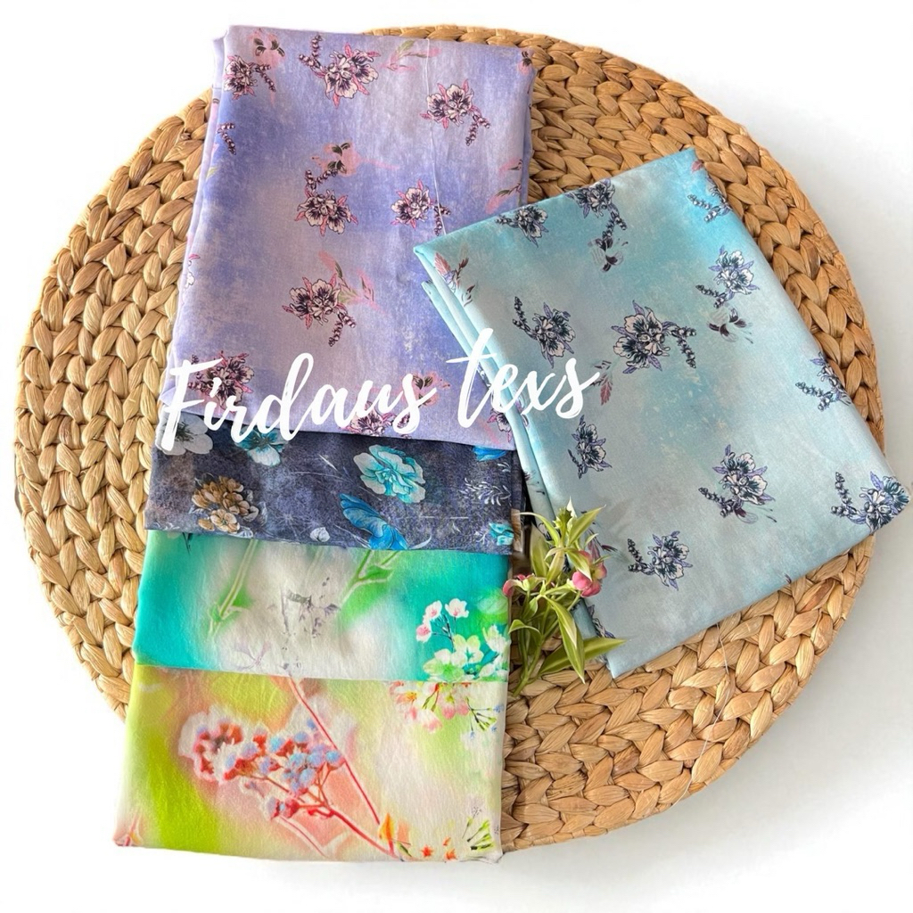 kain kayu rayon Paris premium motif bunga -a18