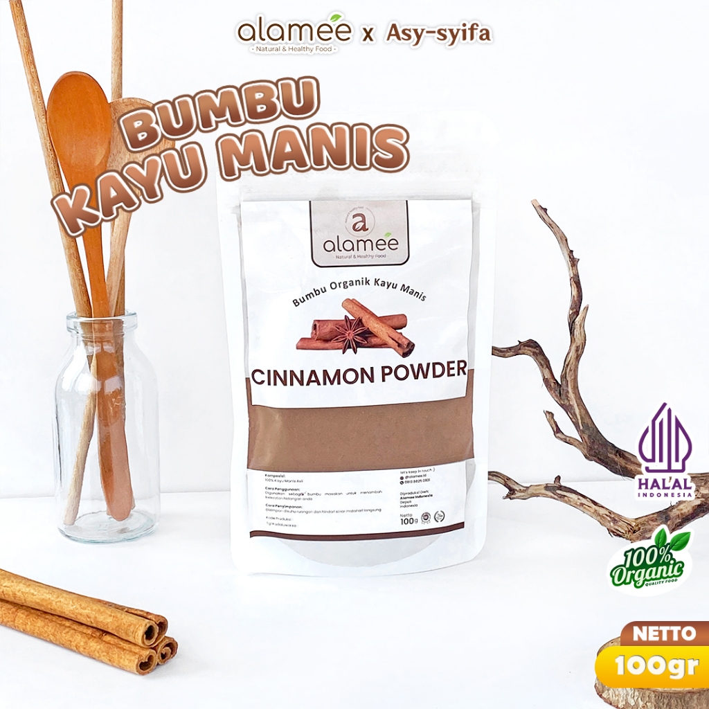 

ALAMEE Kayu Manis Bubuk Cinnamon Seasoning Powder kayumanis Murni Tanpa Campuran Bumbu Organik 100g