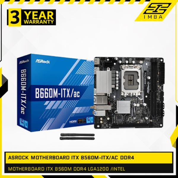 ASROCK MOTHERBOARD ITX B560M-ITX/AC DDR4 LGA1200 /INTEL