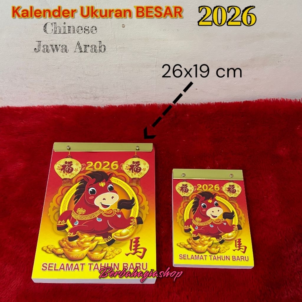 

Kalender Calendar Chinese Harian Sobek Tahun Baru 2026 Ukuran Jumbo Besar Lokal China New / Calender Robek Cina Jawa Arab Shio Kuda Big Size