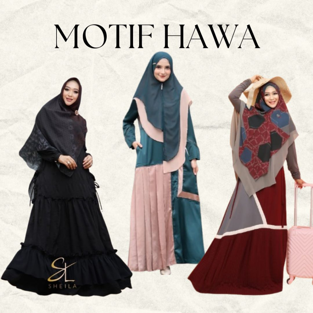 Motif Hawa Original Gamis Syari Free Khimar