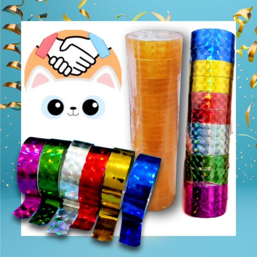 

Fire Sale - Isolasi Glitter 6 Warna & Bening Isi 12 Lebar 1 cm Panjang 1.5 Meter Pilih di Varian