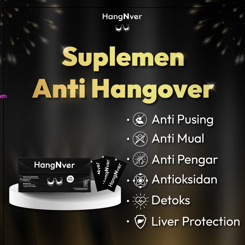HangNver [LITE PACK] - Anti Hangover, Anti Mabuk/Mabok, Pusing, Mual, Pengar, Antioksidan, Detox, Li