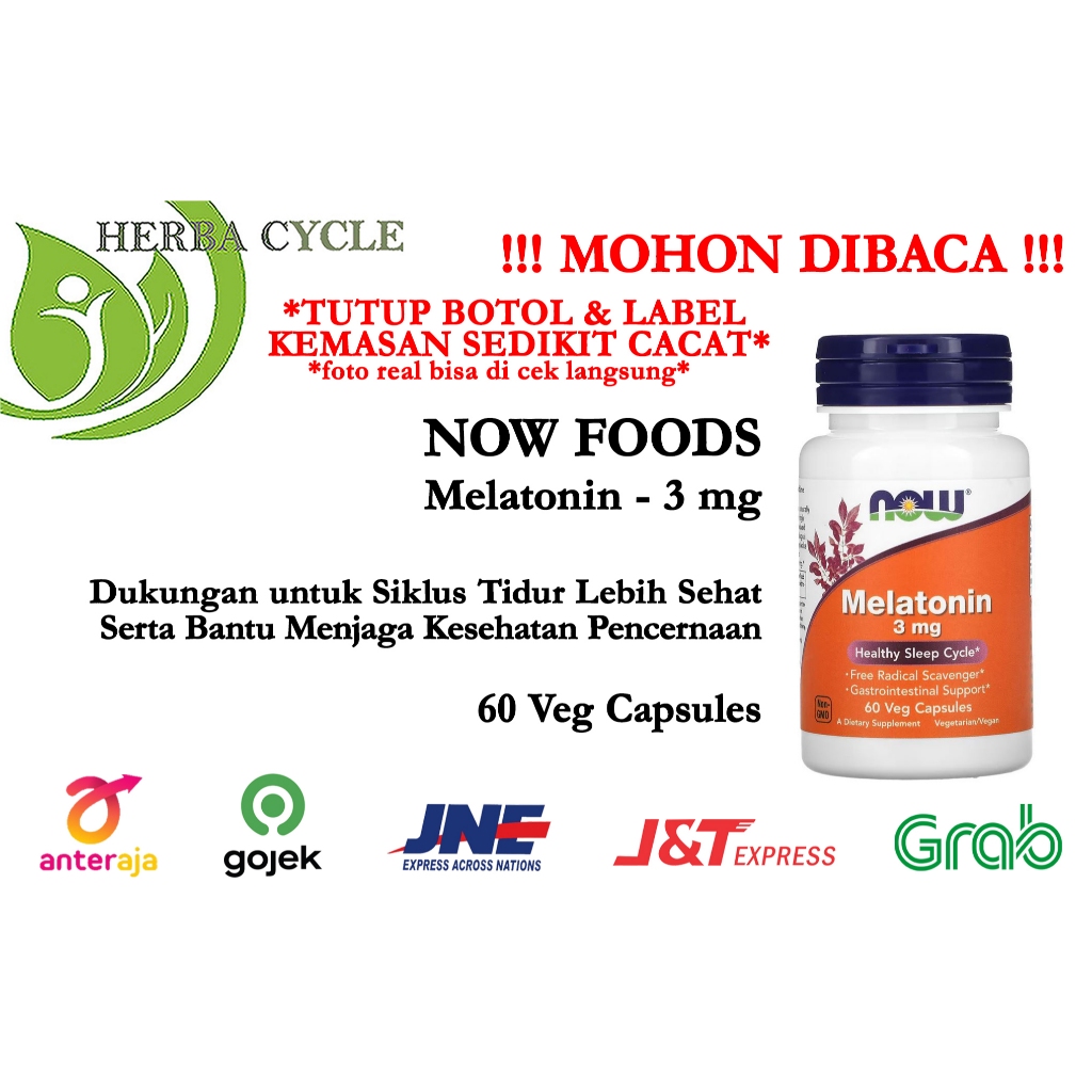 Now Foods Melatonin 3 mg 60 VegCaps ORI USA Now Melatonin 3 MG