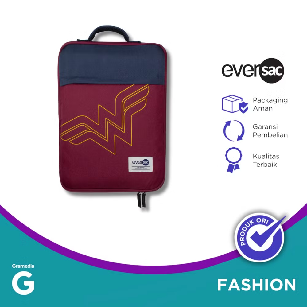 Gramedia Cirebon - EVERSAC LAPTOP SLEEVE WB WONDER WOMAN / TAS LAPTOP
