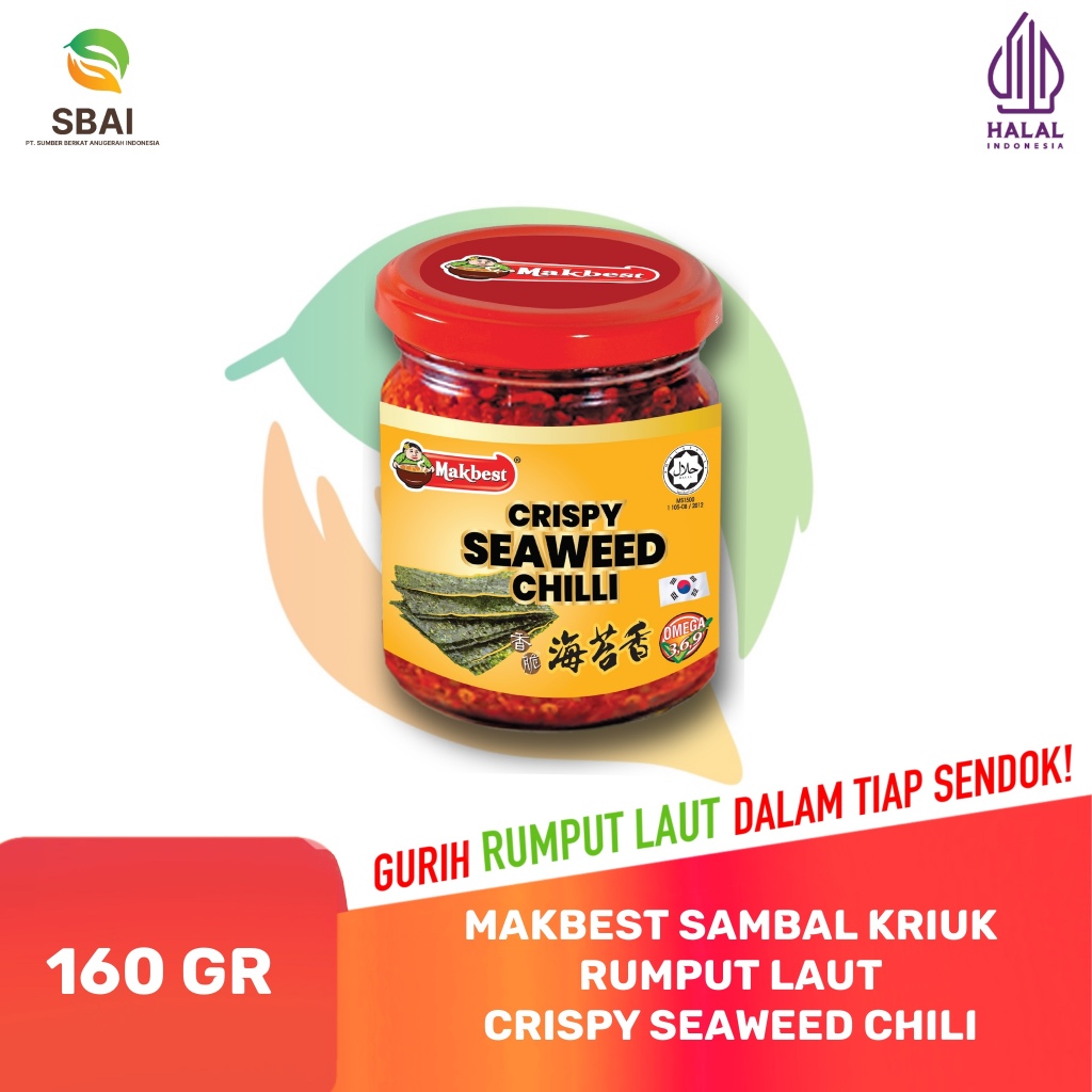 

Makbest Crispy Seaweed Chilli 160g (Sambal Rumput Laut)