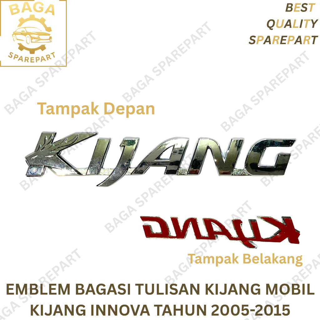 EMBLEM BAGASI TULISAN KIJANG MOBIL KIJANG INNOVA TAHUN 2005-2015