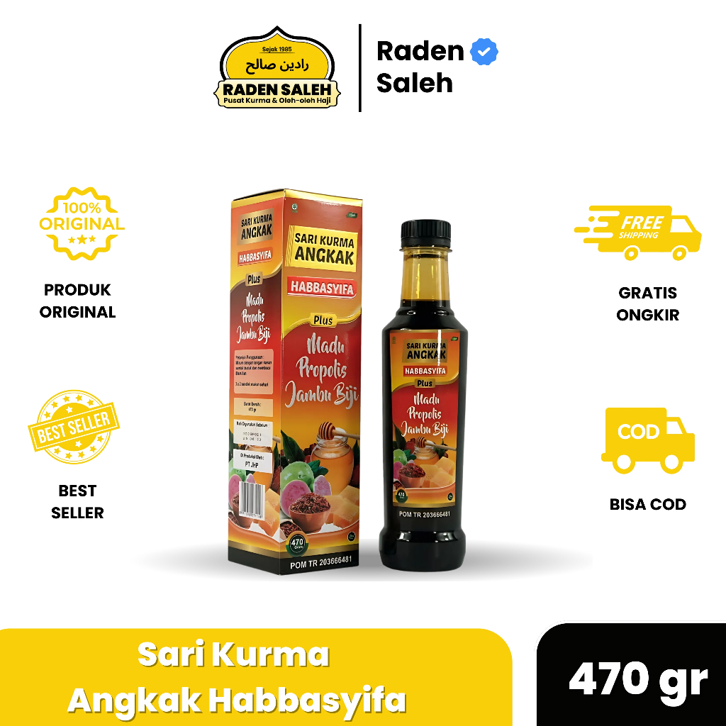 

Sari Kurma Madu Angkak Plus Jambu Biji Habbasyifa Syifa 470 ml Original