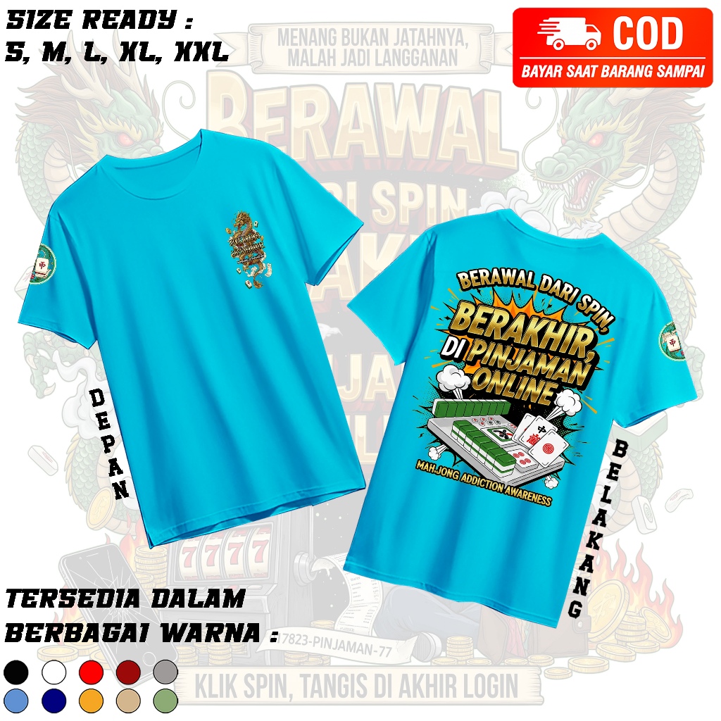 TSHIRT KAOS MAHJONG PRIA WANITA DEWASA / BAJU KAOS MAHJONG TERBARU / KAOS MAHJONG / KAOS DISTRO