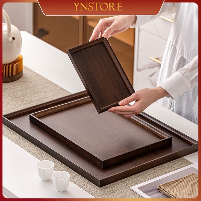 Nampan Kayu Persegi Panjang Baki/Nampan Aesthetic Wooden Tray/Tray Kayu Aesthetic Untuk Cafe Hotel