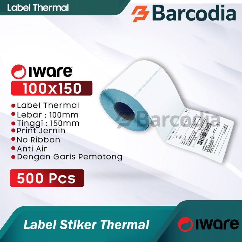 

BARCODIA Kertas Resi Label Thermal Barcode 100x150 mm isi 300pcs