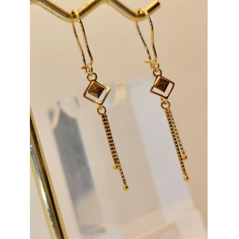 anting emas 8k model variasi panjang wajik