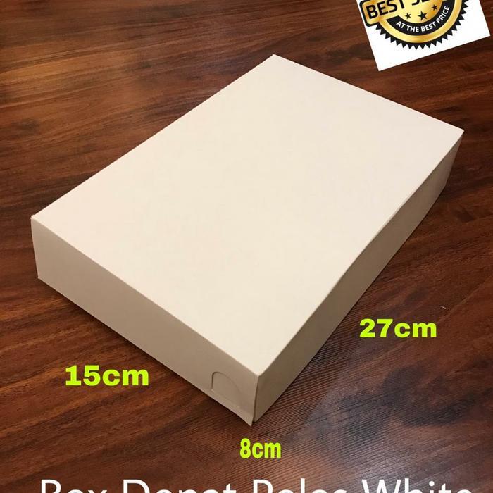 

Box Kue donat Polos Putih kotak mika kemasan roti Ivory 210 gsm