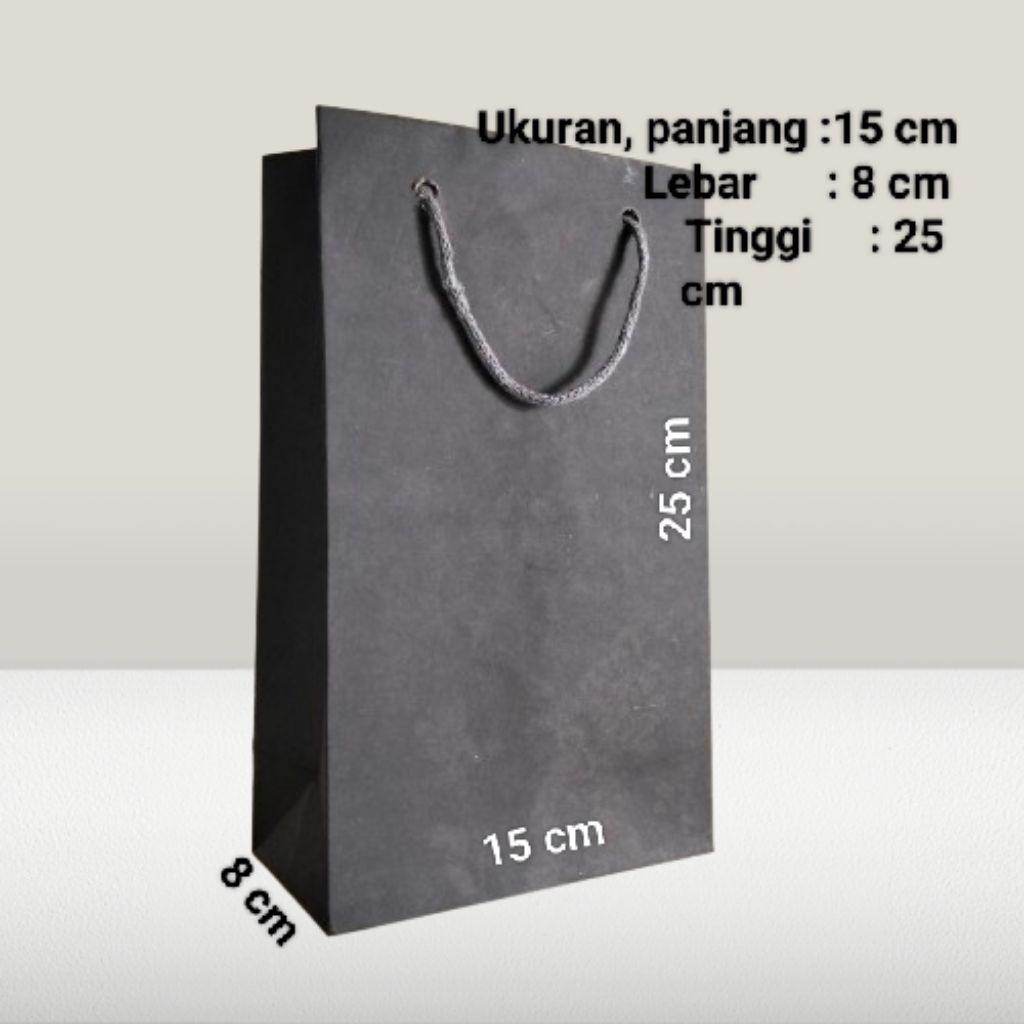 

paper bag murah paper bag hitam polos paper beg wafer 15x8x25