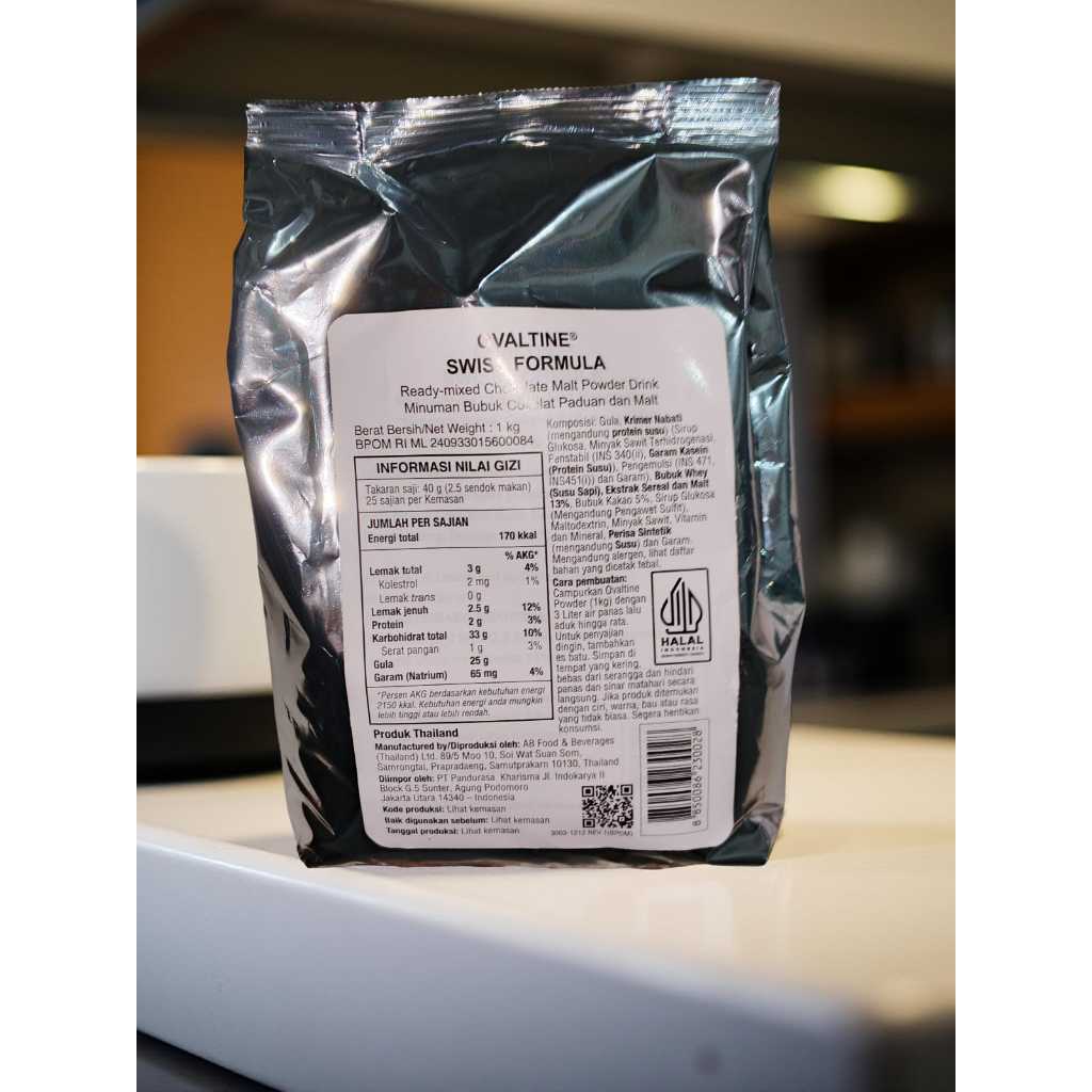 

250 Gram Susu bubuk coklat ovaltine swiss Repack produk thailand