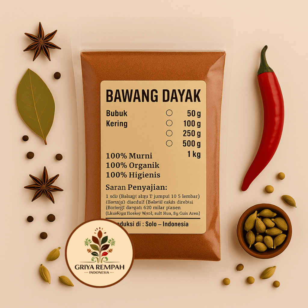 

BAWANG DAYAK BUBUK 500 GRAM Premium – Ramuan Rempah Herbal Kering Alami Jamu Tradisional Merah Berlian untuk Kesehatan Simplisia Eleutherine bulbosa