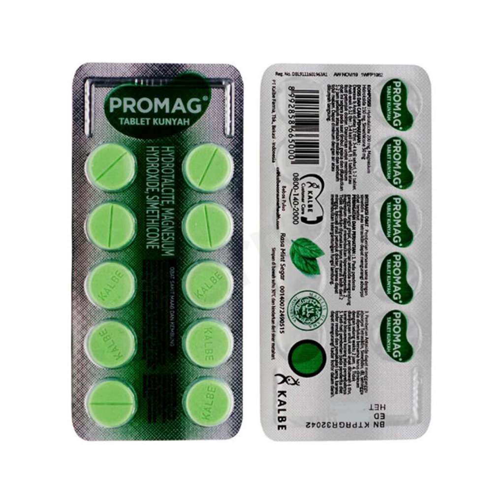 Strip Isi 10 PROMAG Obat Maag Tablet Kunyah Gerd Asam Lambung